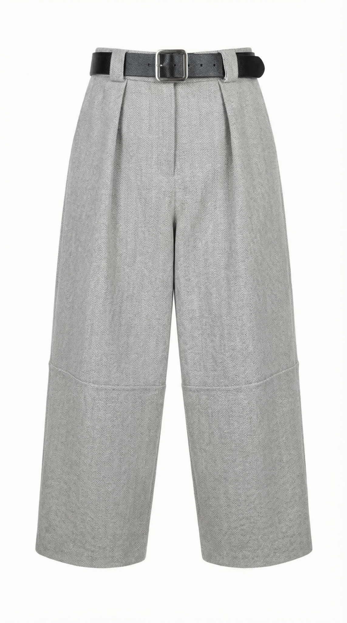 Pantaloni eleganti gri deschis cu croiala larga si talie inalta - OK Lux. All rights reserved. - Trousers - 