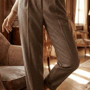 Pantaloni eleganti maro cald cu croiala dreapta si talie inalta - OK Lux. All rights reserved. - Trousers - 