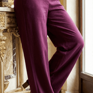 Pantaloni eleganti mov intens cu croiala larga si talie inalta - OK Lux. All rights reserved. - Trousers - 