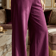 Pantaloni eleganti mov intens cu croiala larga si talie inalta - OK Lux. All rights reserved. - Trousers - 