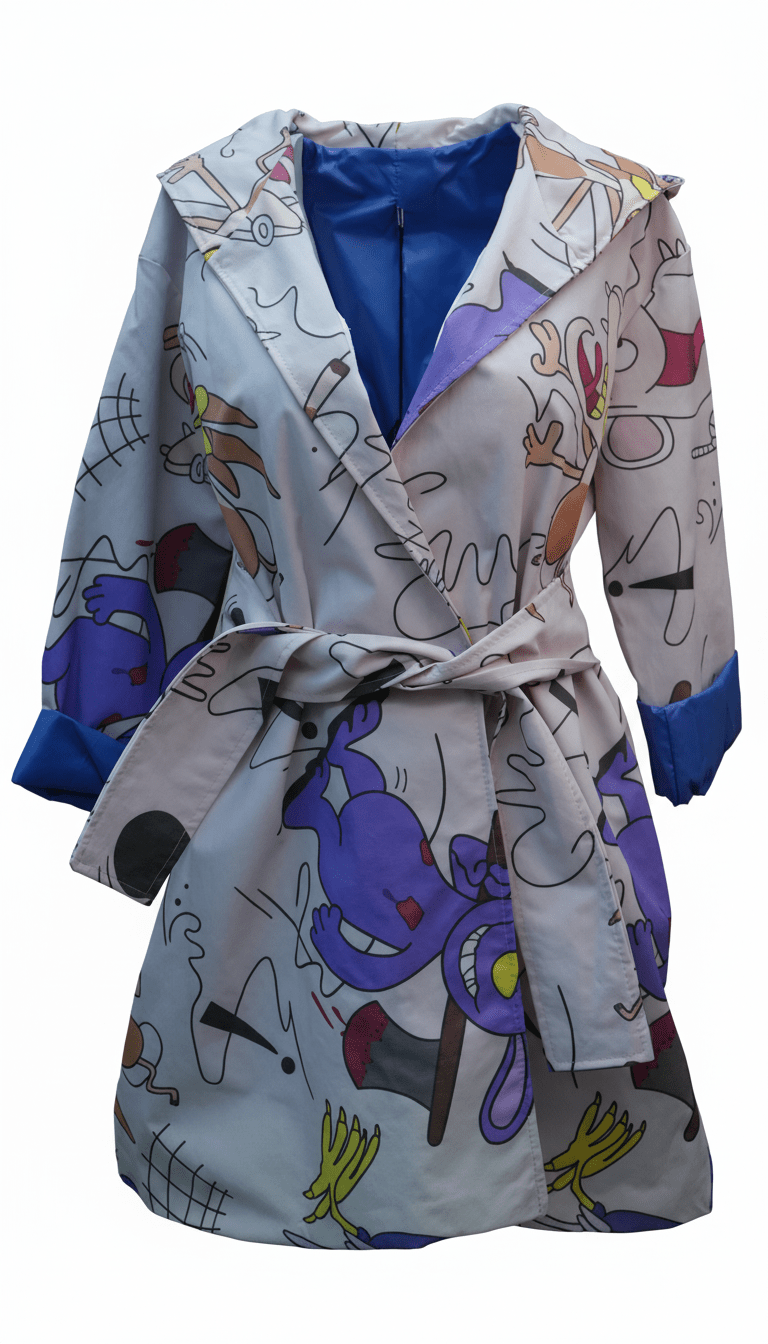 Pardesiu Disney impermeabil cu cordon - OK Lux. All rights reserved. - Cardigans - WHITE - 