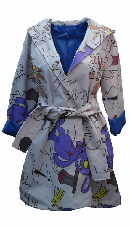 Pardesiu Disney impermeabil cu cordon - OK Lux. All rights reserved. - Cardigans - WHITE - 
