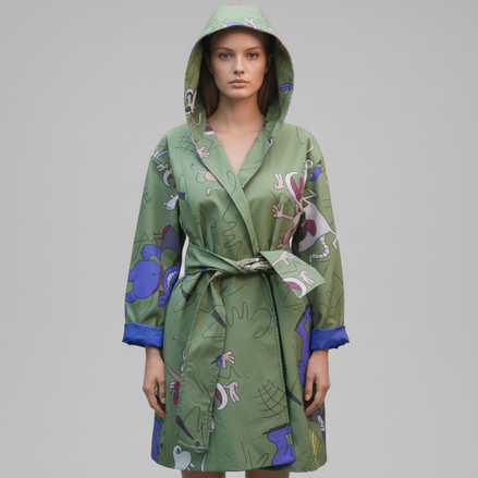 Pardesiu Disney impermeabil verde - OK Lux. All rights reserved. - Cardigans - GREEN - 