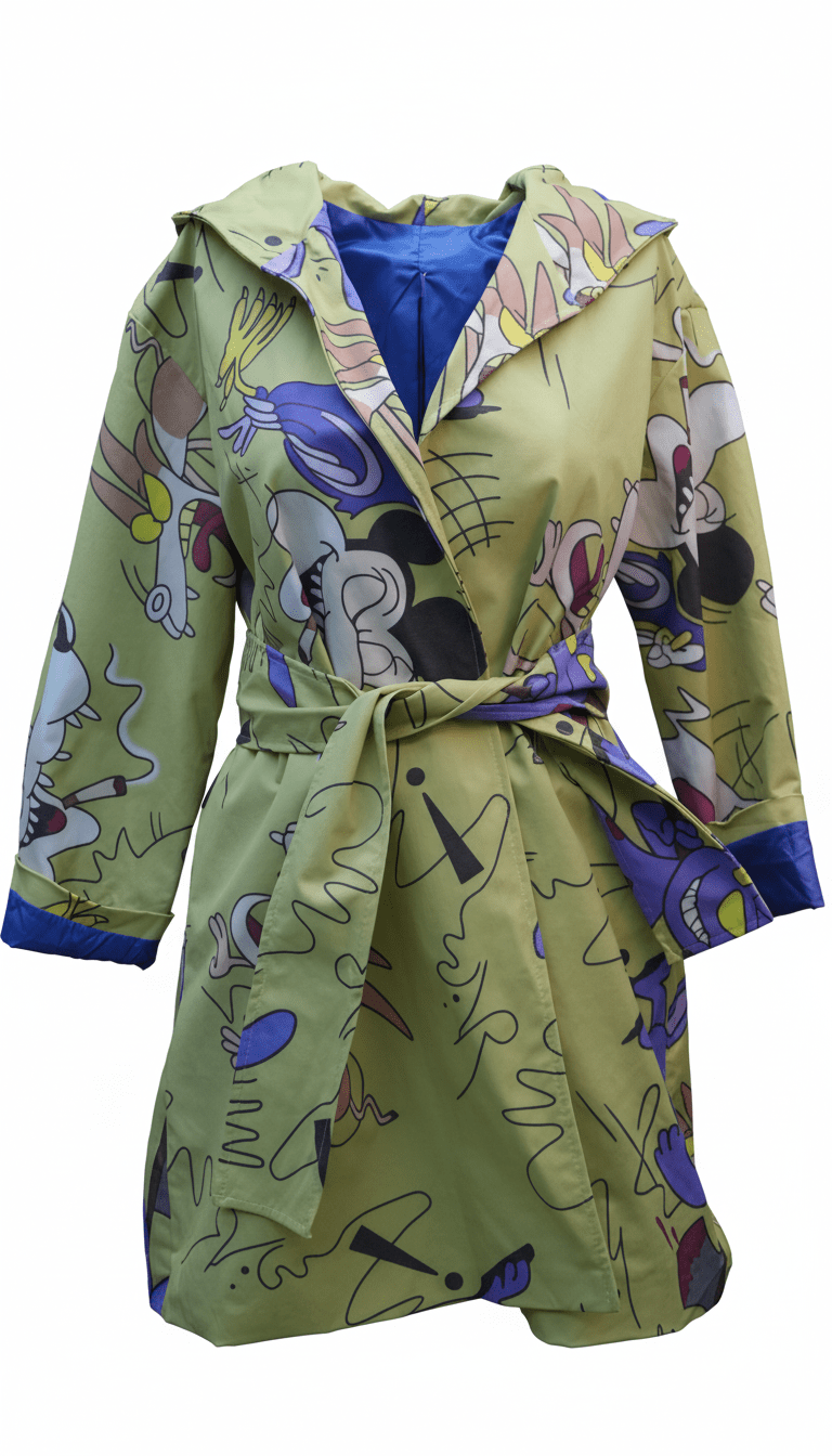 Pardesiu Disney Impermeabil verde - OK Lux. All rights reserved. - Cardigans - GREEN - 