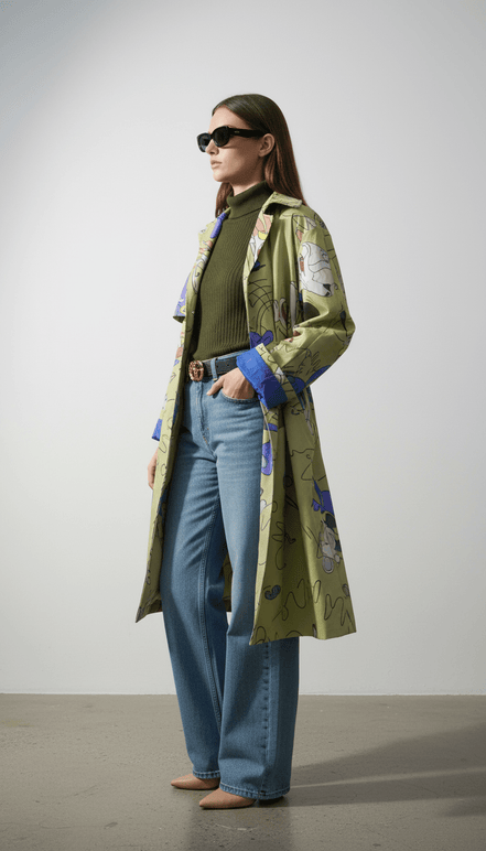 Pardesiu Disney impermeabil verde - OK Lux. All rights reserved. - Cardigans - GREEN - 