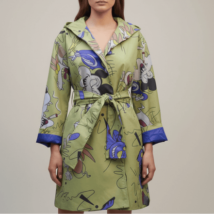 Pardesiu Disney Impermeabil verde in forma de A - OK Lux. All rights reserved. - Cardigans - GREEN - 