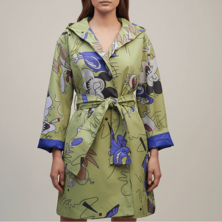 Pardesiu Disney Impermeabil verde in forma de A - OK Lux. All rights reserved. - Cardigans - GREEN - 