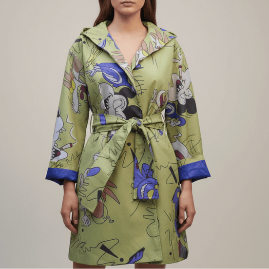 Pardesiu Disney Impermeabil verde in forma de A - OK Lux. All rights reserved. - Cardigans - GREEN - 