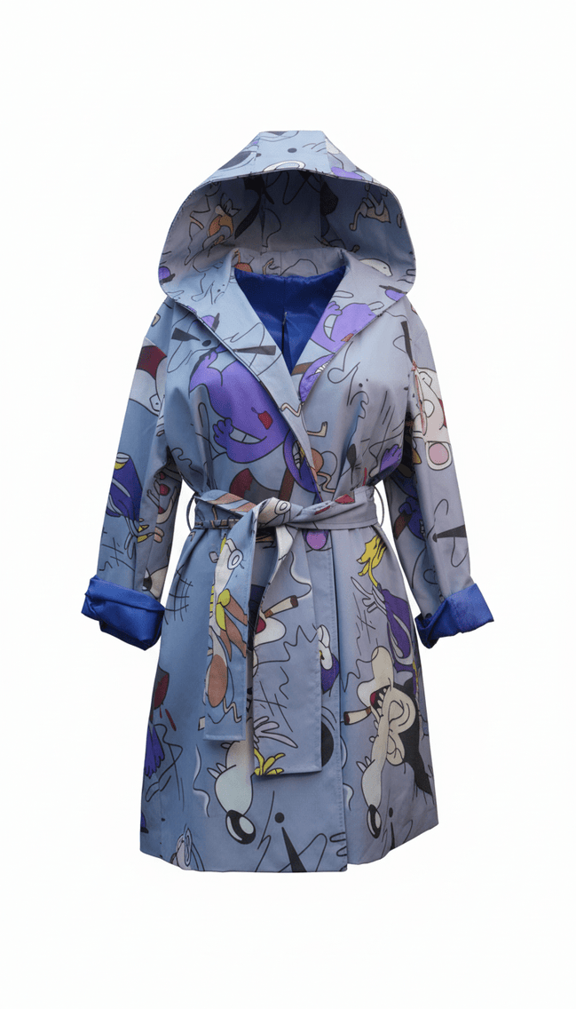 Pardesiu impermeabil mov cu cordon - OK Lux. All rights reserved. - Cardigans - PURPLE - 