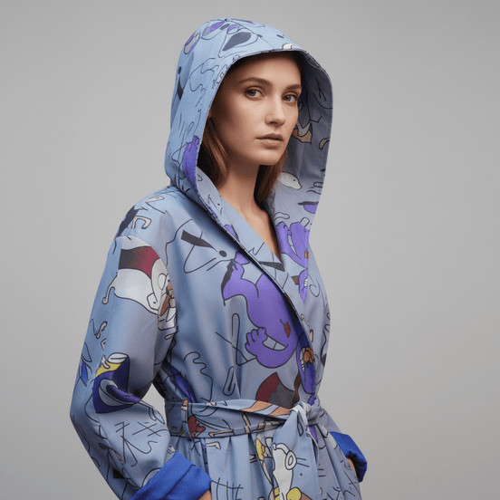 Pardesiu impermeabil mov cu cordon - OK Lux. All rights reserved. - Cardigans - PURPLE - 