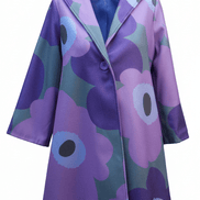 Pardesiu mov fluid cu imprimeu floral - OK Lux. All rights reserved. - Cardigans - 