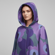 Pardesiu mov fluid cu imprimeu floral - OK Lux. All rights reserved. - Cardigans - 