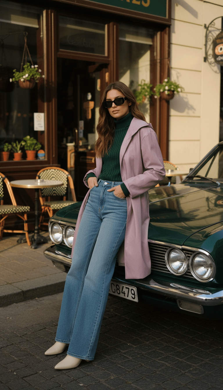 Pardesiu roz pudră cu cordon - OK Lux. All rights reserved. - Cardigans - POWDER PINK - 