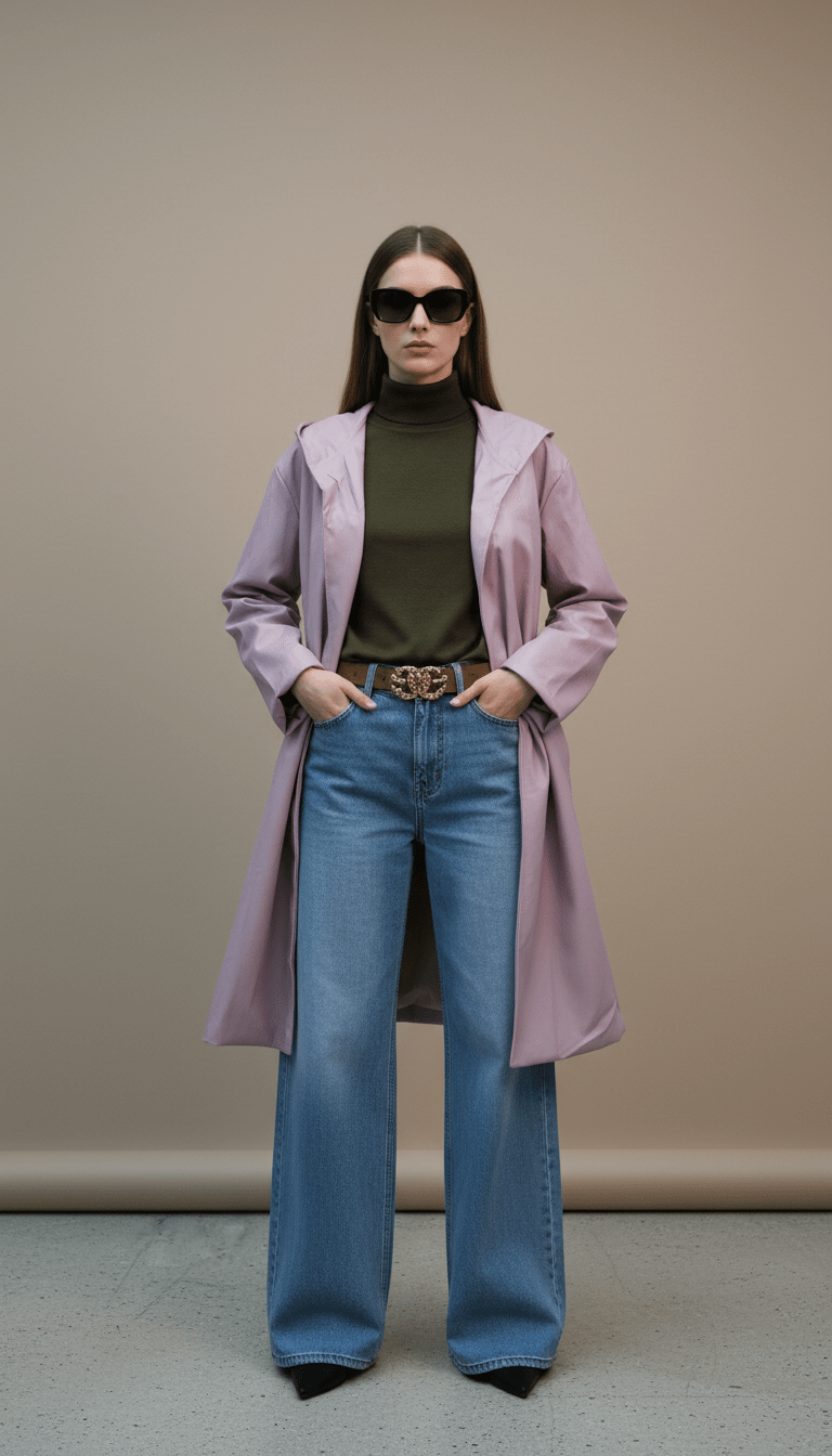 Pardesiu roz pudră cu cordon - OK Lux. All rights reserved. - Cardigans - POWDER PINK - 