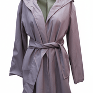 Pardesiu roz pudră cu cordon - OK Lux. All rights reserved. - Cardigans - POWDER PINK - 