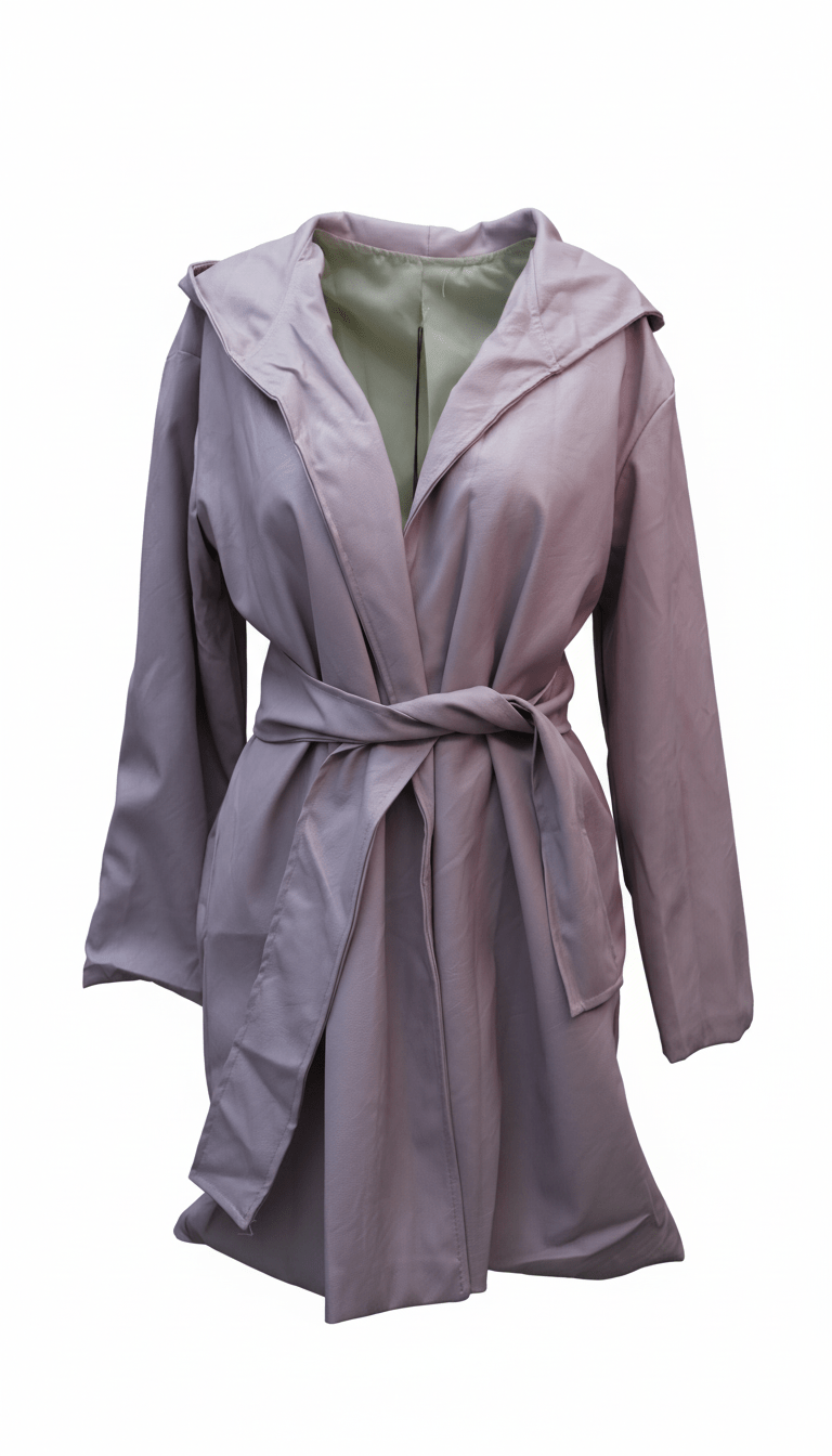 Pardesiu roz pudră cu cordon - OK Lux. All rights reserved. - Cardigans - POWDER PINK - 