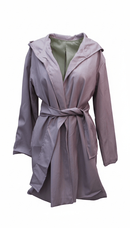 Pardesiu roz pudră cu cordon - OK Lux. All rights reserved. - Cardigans - POWDER PINK - 