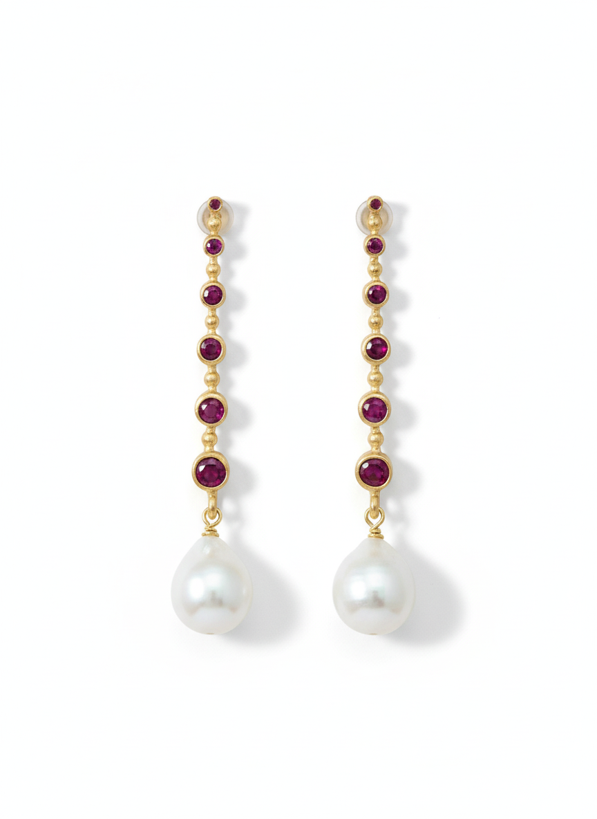 Cercei Pearl Blush – Aur 24K