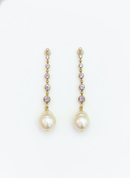 Cercei Pearl Rose – Aur 24K