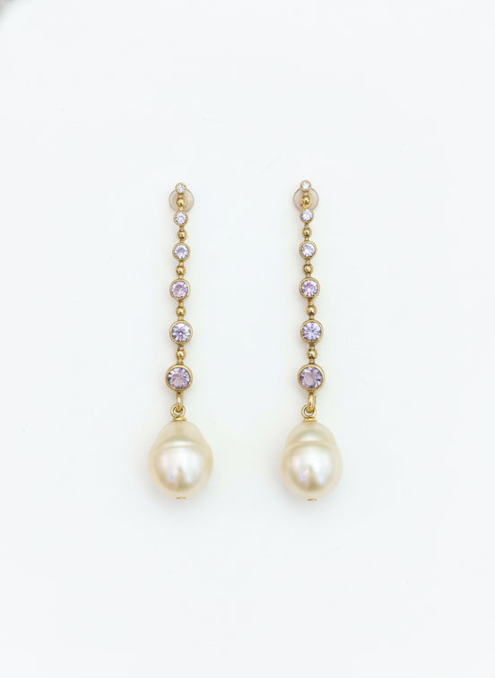 Cercei Pearl Rose – Aur 24K