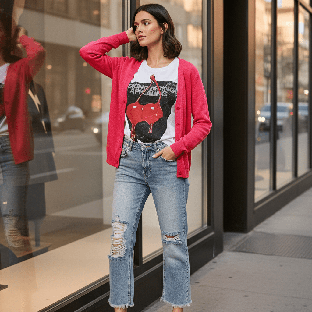 Pulover cu Nasturi și Fir Lurex de Aceeași Culoare - OK Lux. All rights reserved. - Blouses - 