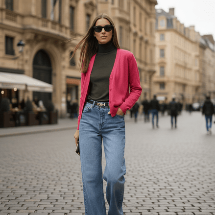 Pulover cu Nasturi și Fir Lurex Ton pe Ton - OK Lux. All rights reserved. - Blouses - 