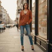 Pulover Nasturi și Fir Lurex de Aceeași Culoare - OK Lux. All rights reserved. - Blouses - 