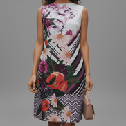 Rochie Clasică Fără Mâneci cu Imprimeu Floral - OK Lux. All rights reserved. - Dresses - 