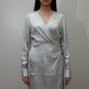 Rochie cu Decolteu Petrecut și Cordon în Talie - OK Lux. All rights reserved. - Dresses - 