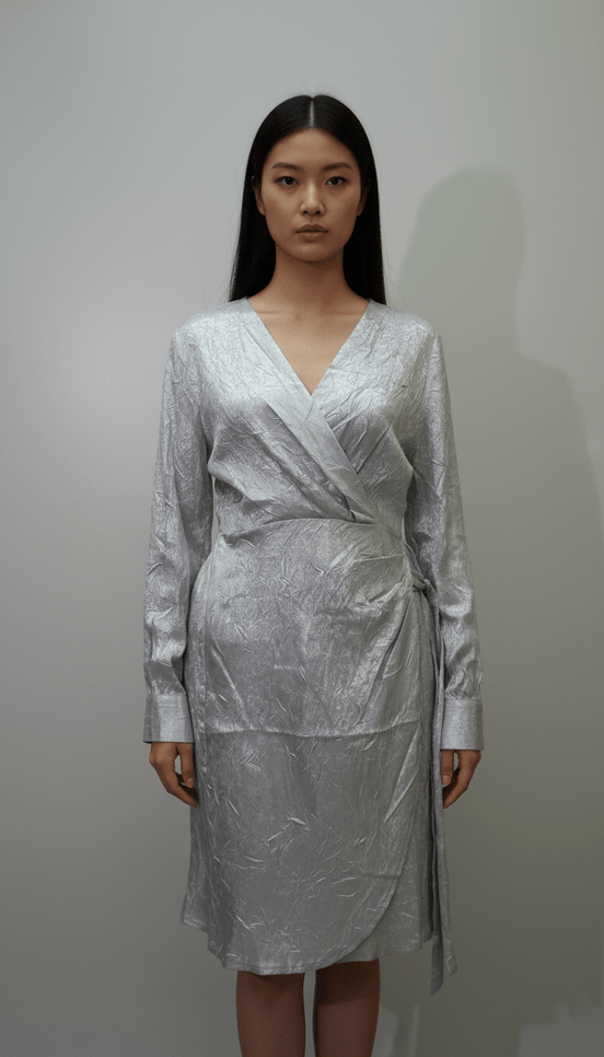 Rochie cu Decolteu Petrecut și Cordon în Talie - OK Lux. All rights reserved. - Dresses - 