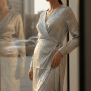 Rochie cu Decolteu Petrecut și Cordon în Talie - OK Lux. All rights reserved. - Dresses - 