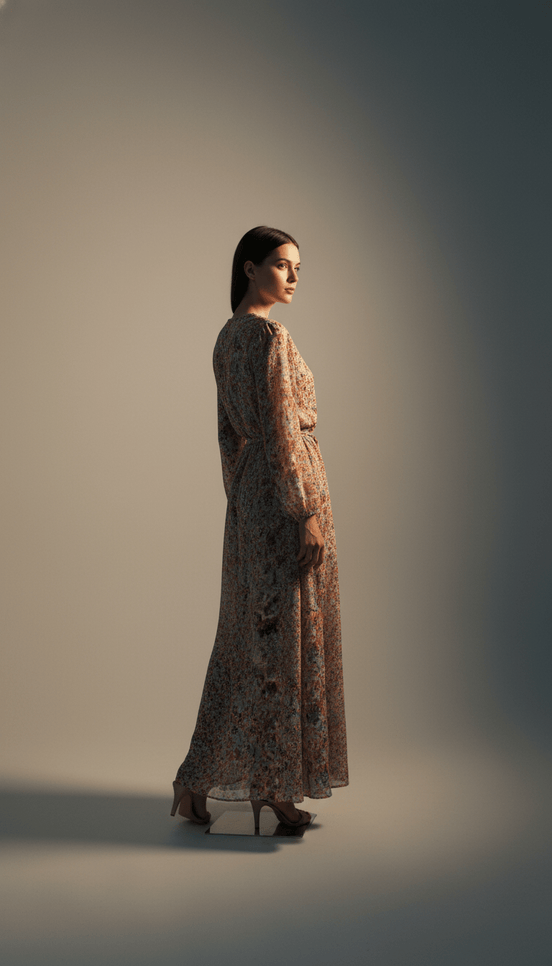 Rochie din Bumbac cu Decolteu în V și Croi Lejer - OK Lux. All rights reserved. - Dresses - 