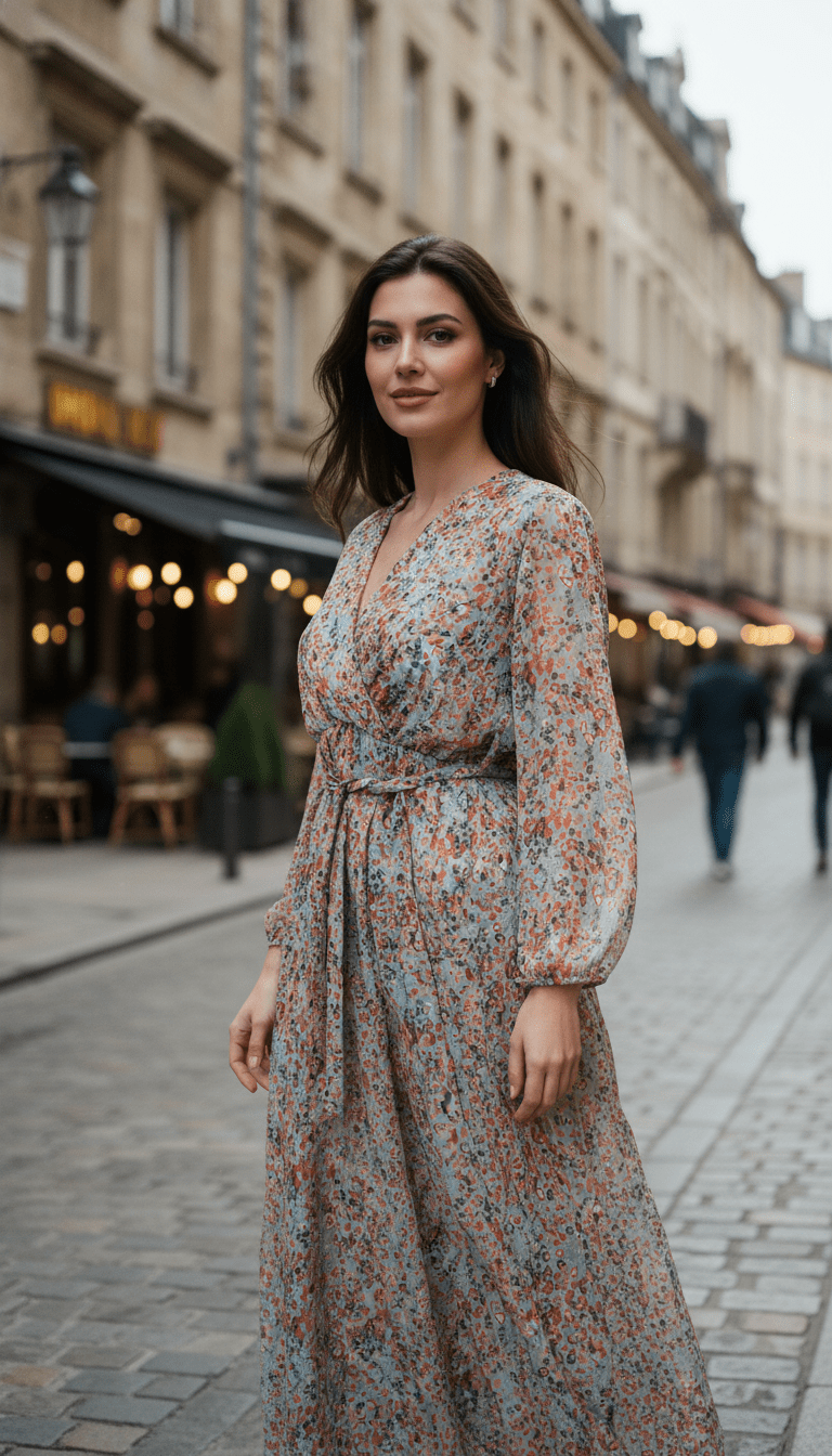 Rochie din Bumbac cu Decolteu în V și Croi Lejer - OK Lux. All rights reserved. - Dresses - 