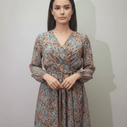 Rochie din Bumbac cu Decolteu în V și Croi Lejer - OK Lux. All rights reserved. - Dresses - 