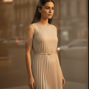 Rochie din Viscoză cu Cureaua în Talie - OK Lux. All rights reserved. - Dresses - 