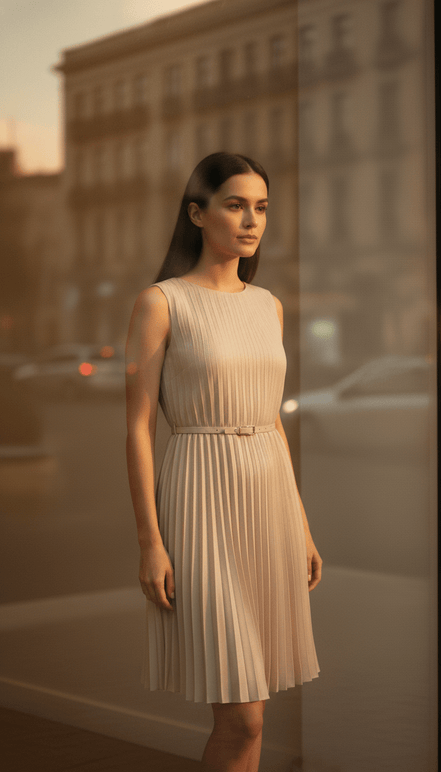 Rochie din Viscoză cu Cureaua în Talie - OK Lux. All rights reserved. - Dresses - 