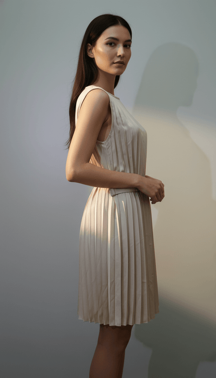 Rochie din Viscoză cu Cureaua în Talie - OK Lux. All rights reserved. - Dresses - 