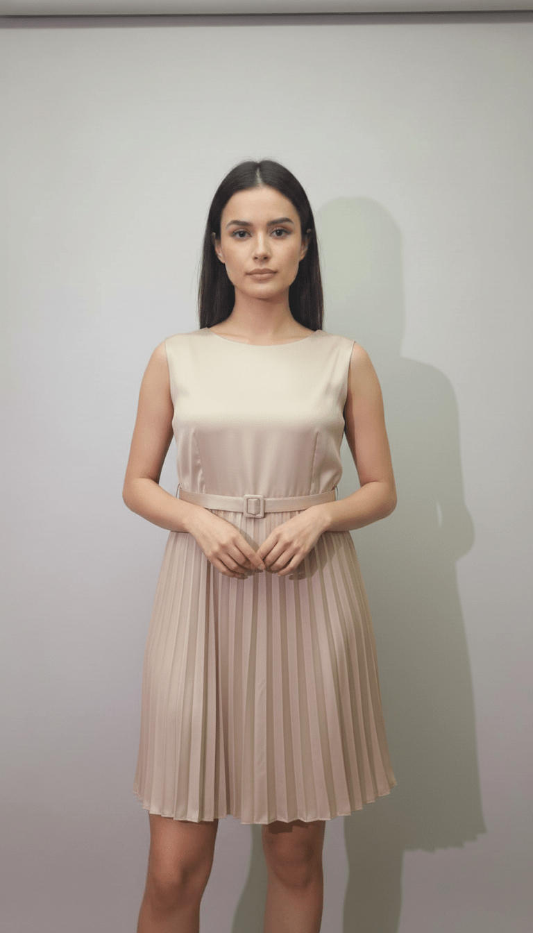 Rochie din Viscoză cu Cureaua în Talie - OK Lux. All rights reserved. - Dresses - 