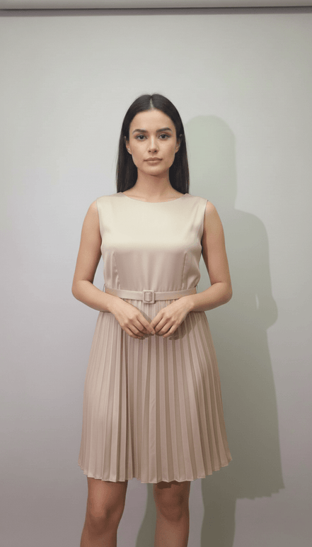 Rochie din Viscoză cu Cureaua în Talie - OK Lux. All rights reserved. - Dresses - 