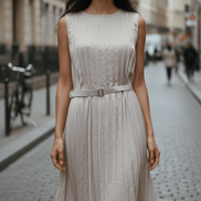 Rochie din Viscoză cu Cureaua în Talie - OK Lux. All rights reserved. - Dresses - 