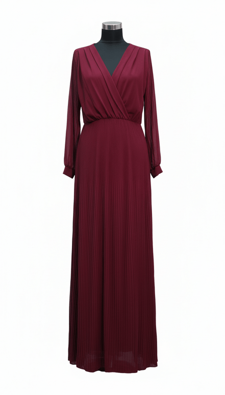 Rochie lungă fluidă aramiu camel - OK Lux. All rights reserved. - Dresses - CAMEL COPPER - 