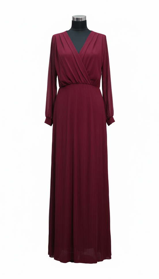 Rochie lungă fluidă aramiu camel - OK Lux. All rights reserved. - Dresses - CAMEL COPPER - 