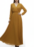 Rochie lungă galben muștar vibrant - OK Lux. All rights reserved. - Dresses - MUSTARD YELLOW - 