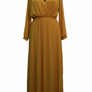 Rochie lungă galben muștar vibrant - OK Lux. All rights reserved. - Dresses - MUSTARD YELLOW - 