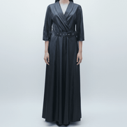 Rochie Maxi din Eco Piele cu Elastic în Talie – Eleganță Sofisticată - OK Lux. All rights reserved. - Rochii - 