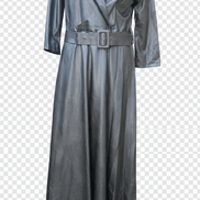 Rochie Maxi Eco Piele cu Decolteu în V și Cordon în Talie - OK Lux. All rights reserved. - Dresses - 