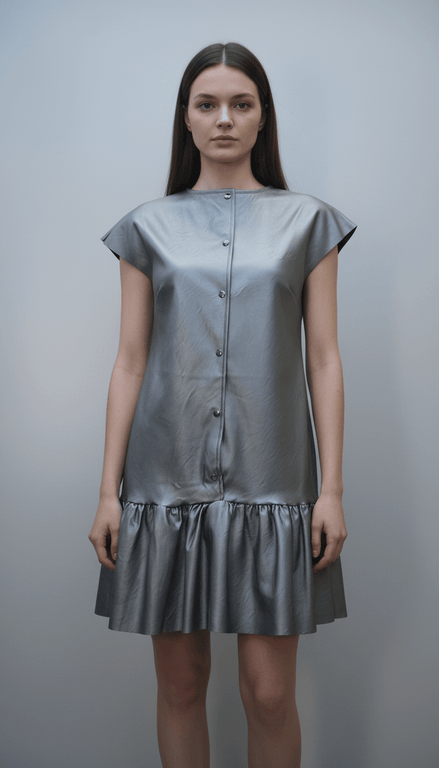 Rochie Metalizată cu Decolteu în V, Petrecută și Cordon - OK Lux. All rights reserved. - Dresses - 