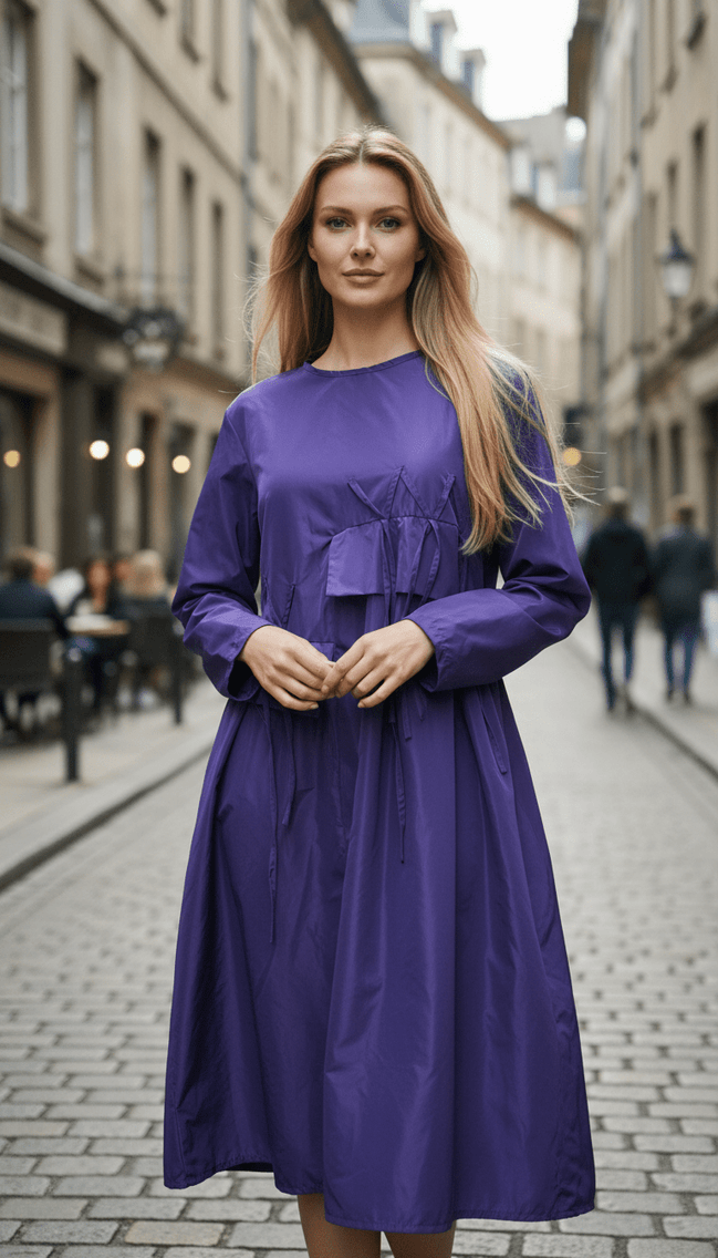 Rochie Tafta Lejeră în Formă de A - OK Lux. All rights reserved. - Dresses - 