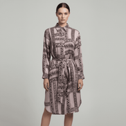 Rochie Tip Cămașă cu Nasturi și Cordon în Talie - OK Lux. All rights reserved. - Dresses - 