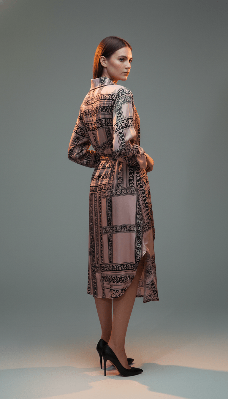 Rochie Tip Cămașă cu Nasturi și Cordon în Talie - OK Lux. All rights reserved. - Dresses - 